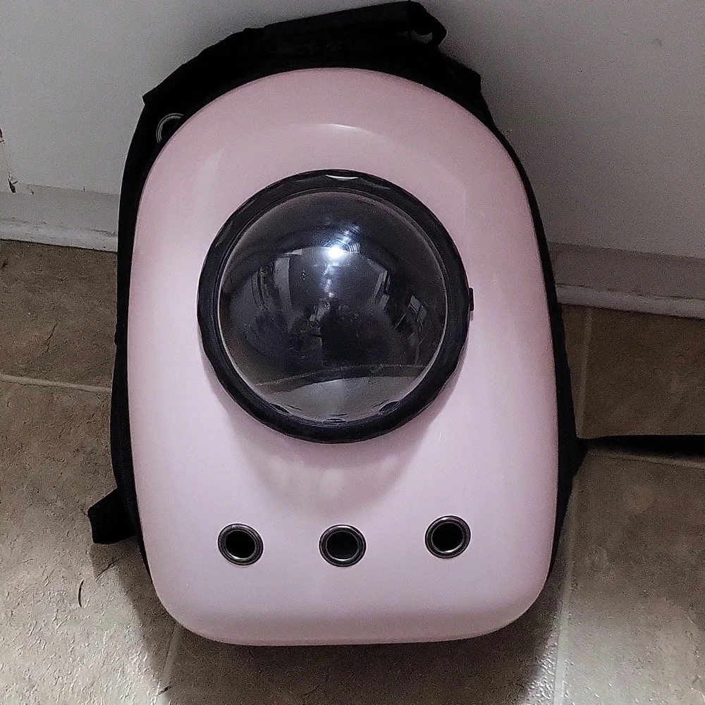Pet Carrier Backpack - Pink Bubble Window Travel Backpack